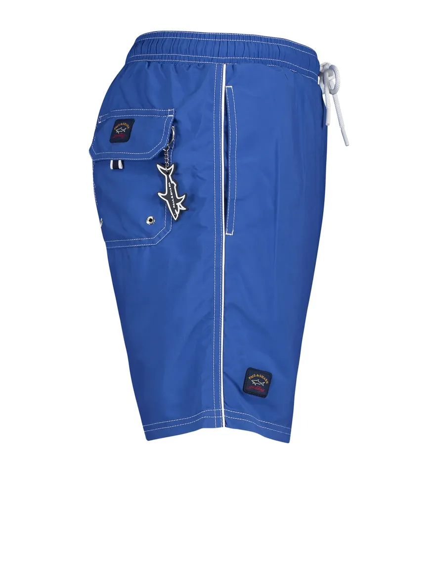 Paul & Shark zwemshort merk opdruk blauw