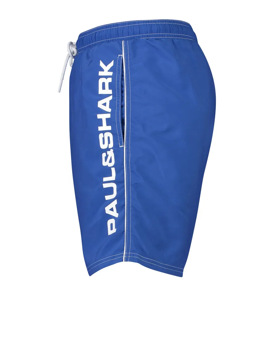 Paul & Shark zwemshort merk opdruk blauw
