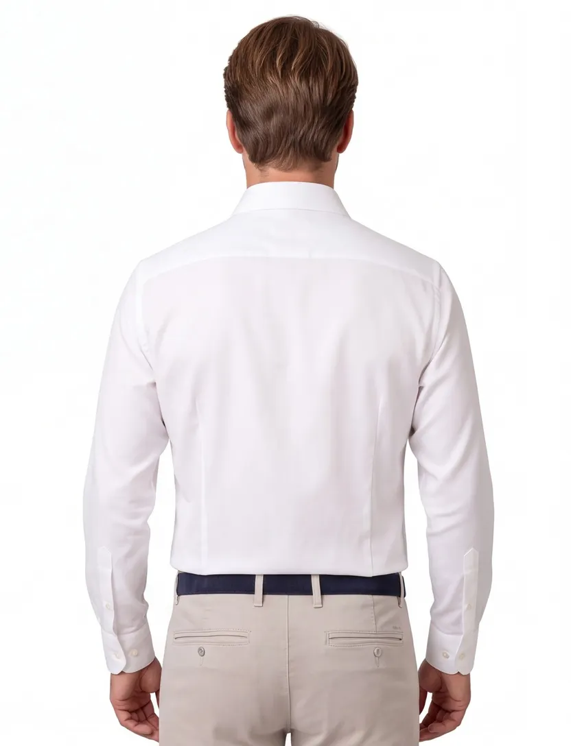 Ledub shirt mouwlengte 7 modern fit antique white