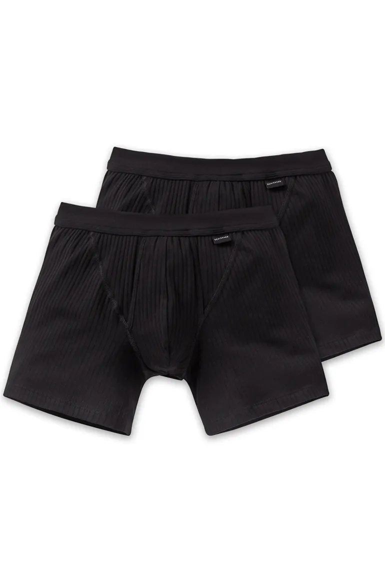 5=4 Schiesser boxershort Authentic zwart 2-pack