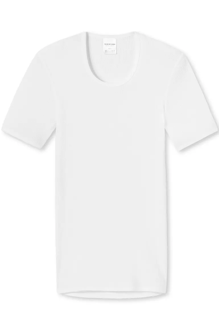 Schiesser t-shirt Original Classics wit doppelripp