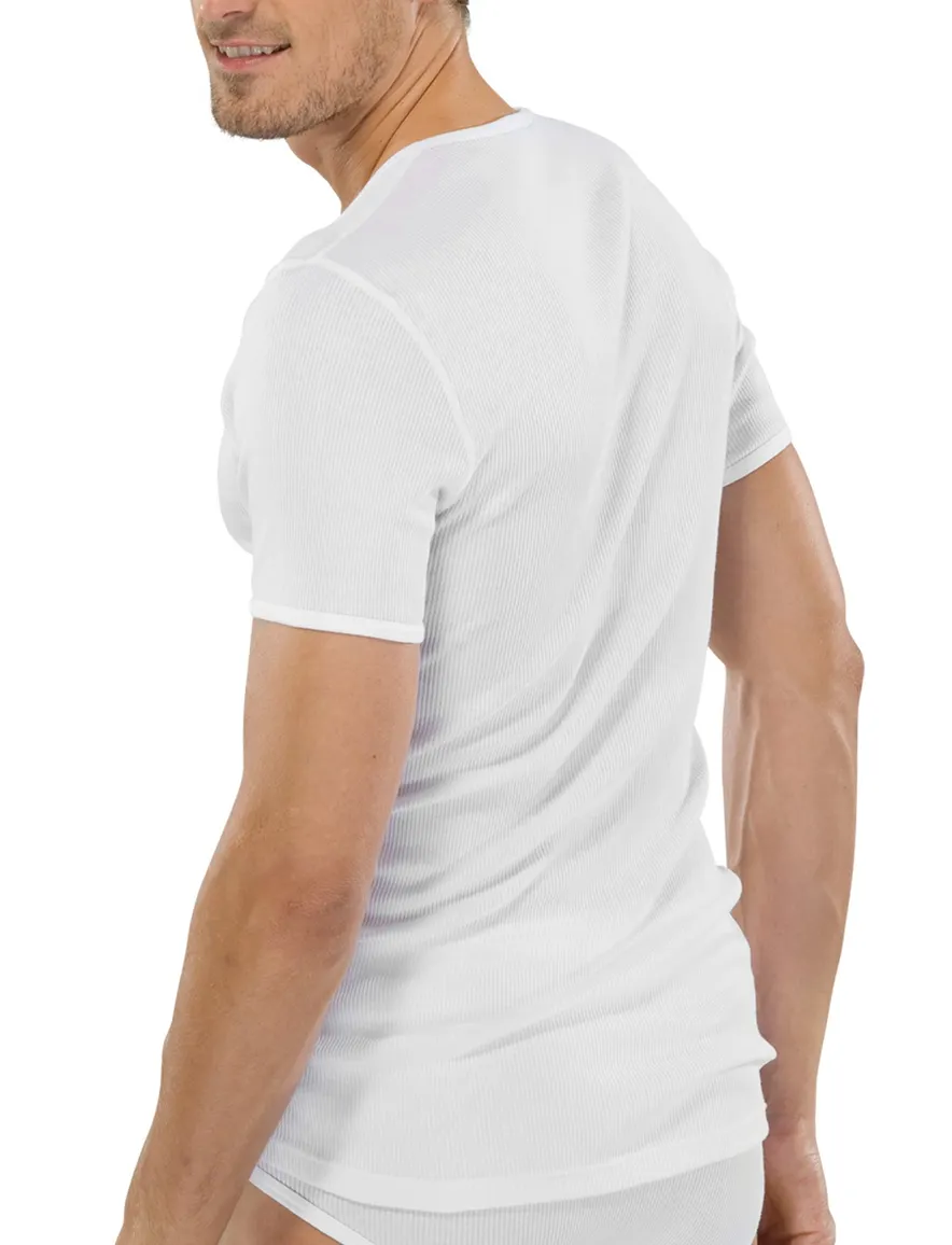 Schiesser t-shirt Original Classics wit doppelripp