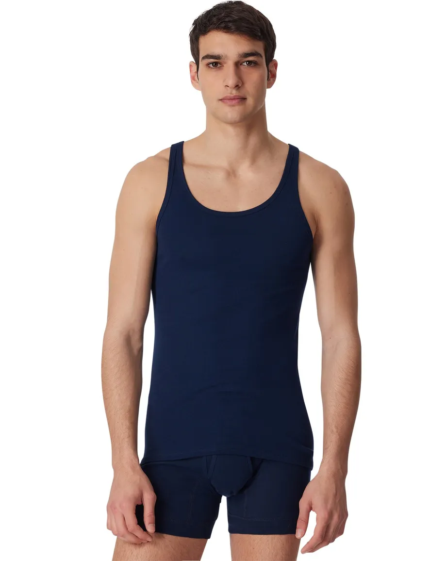 5=4 Schiesser Original heren hemd feinripp navy