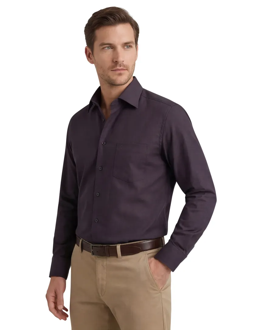 Aubergine zakelijk Olymp overhemd Luxor Modern Fit normale fit katoen