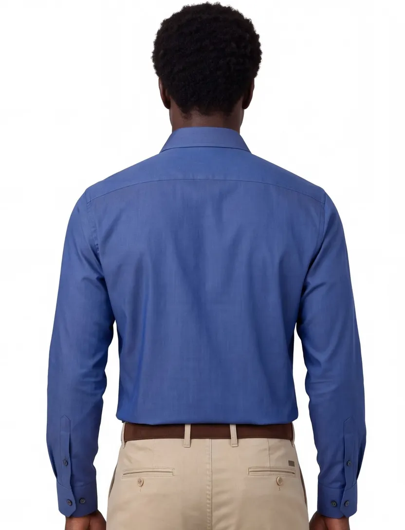 Olymp overhemd Chambray strijkvrij modern fit donkerblauw
