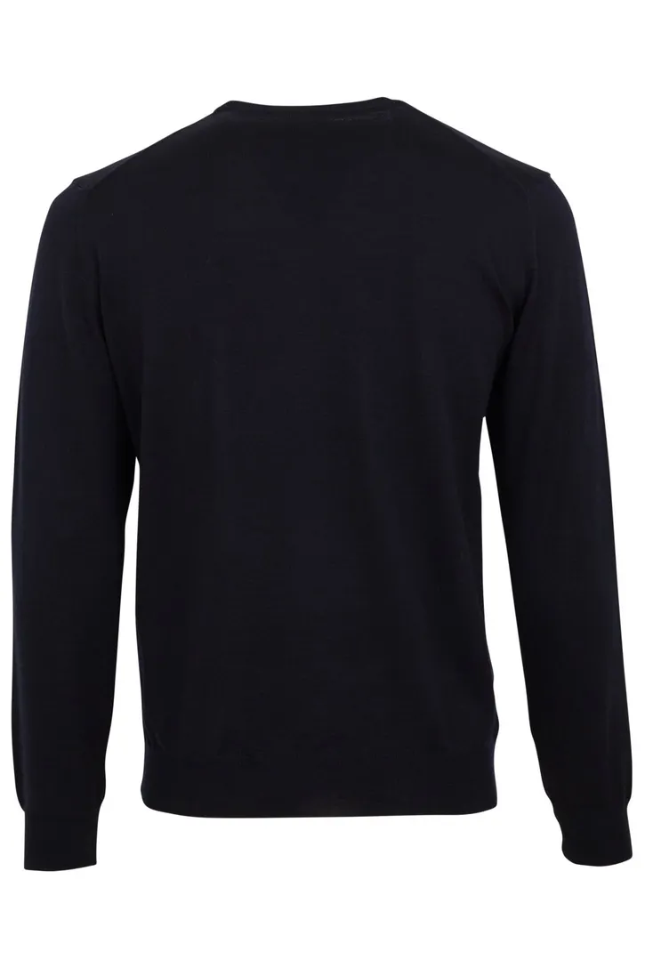 Olymp pullover ronde hals marineblauw merinowol