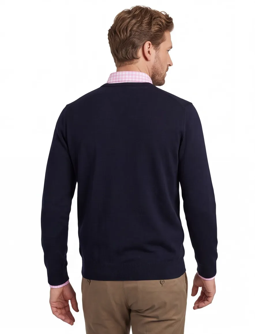Olymp trui ronde hals navy merinowol