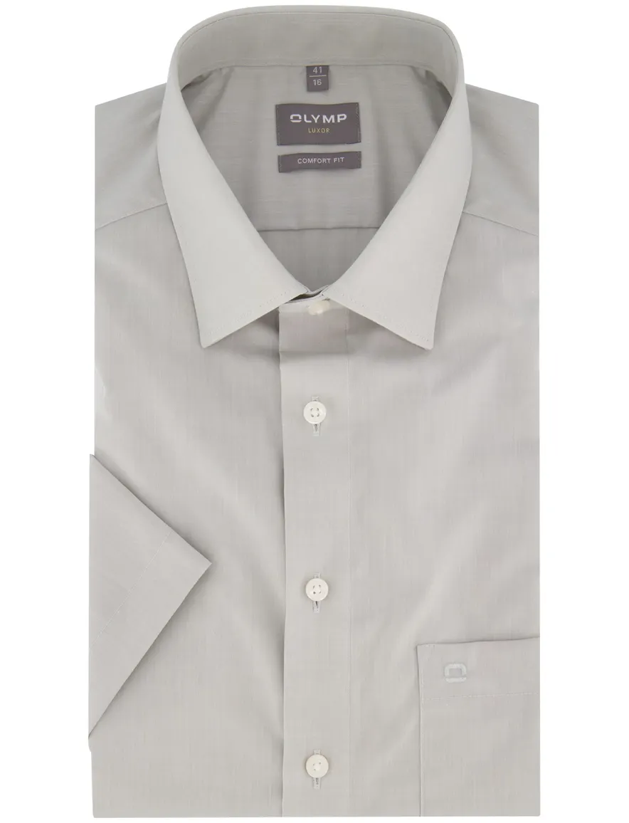 Olymp Luxor Comfort Fit overhemd korte mouw grijs