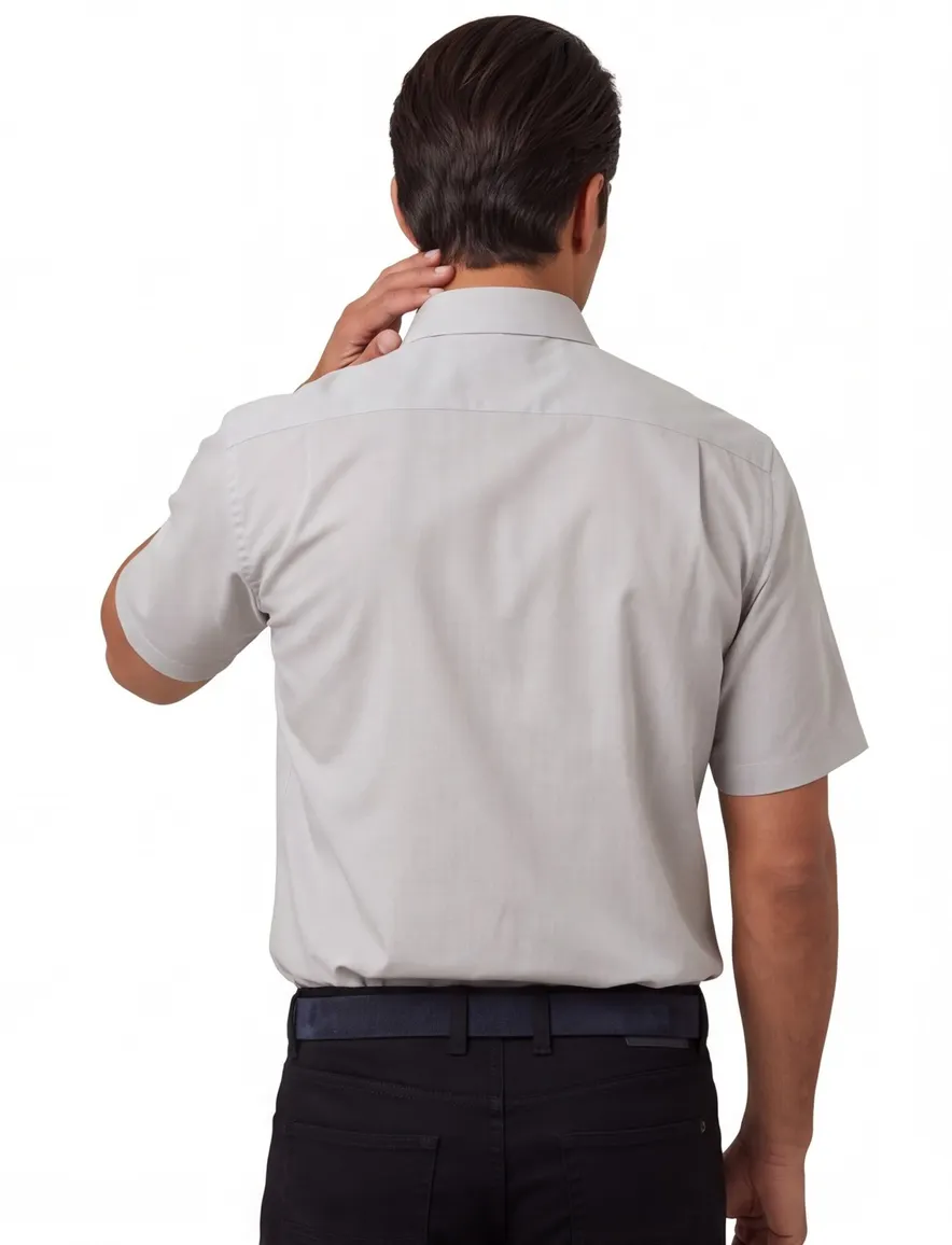 overhemd korte mouw grijs Olymp Luxor Comfort Fit