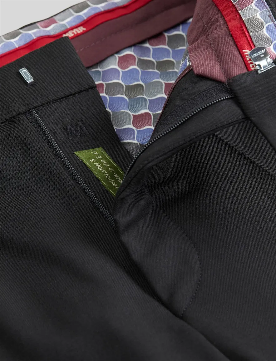 Meyer broek Roma zwart wol-menging