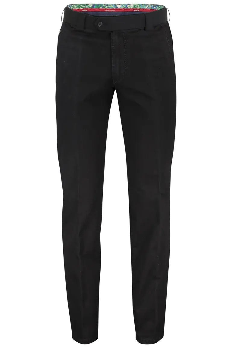 Pantalon Meyer flatfront zwart Roma