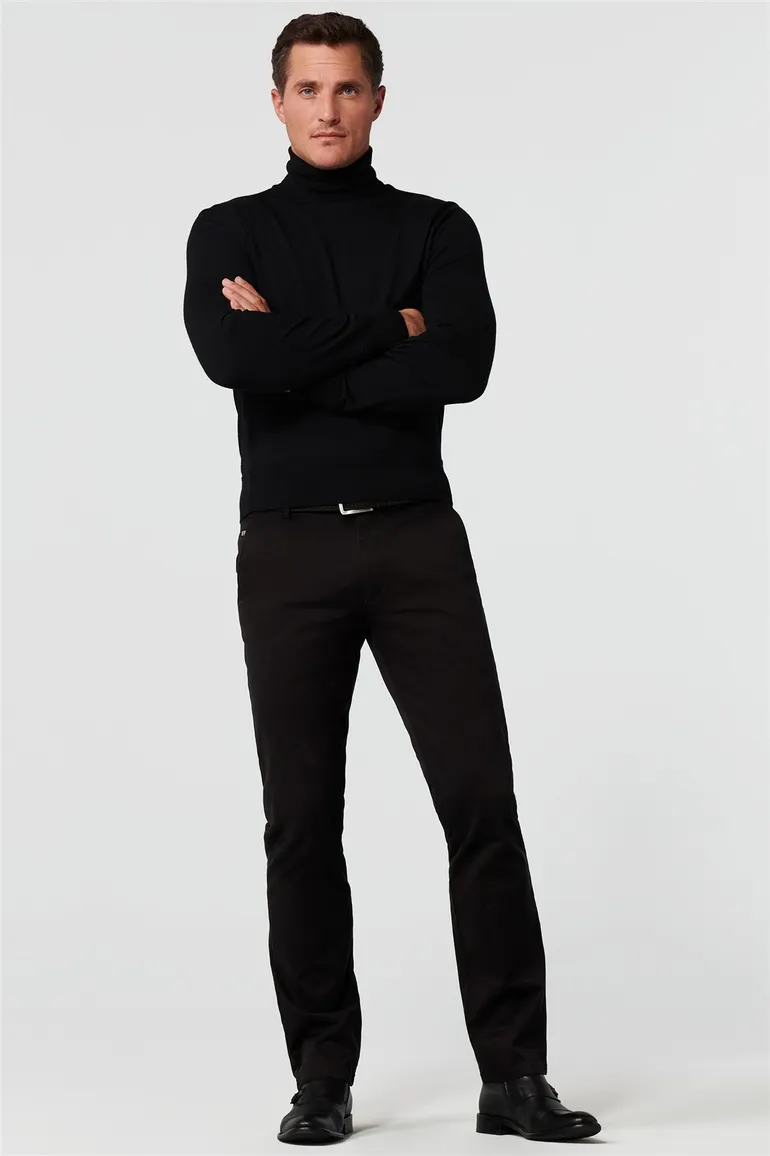 Pantalon Meyer flatfront zwart Roma