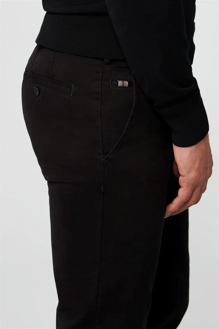 Pantalon Meyer flatfront zwart Roma