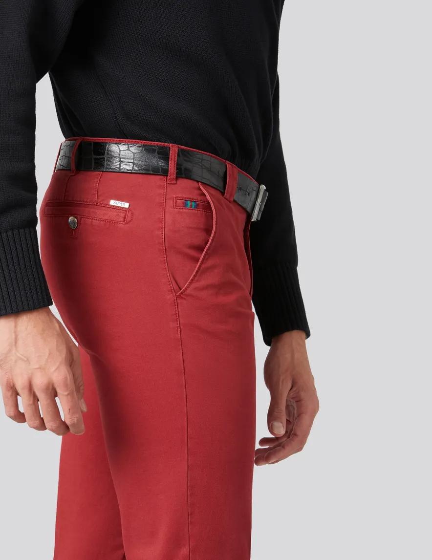 Meyer katoenen broek Roma rood effen katoen