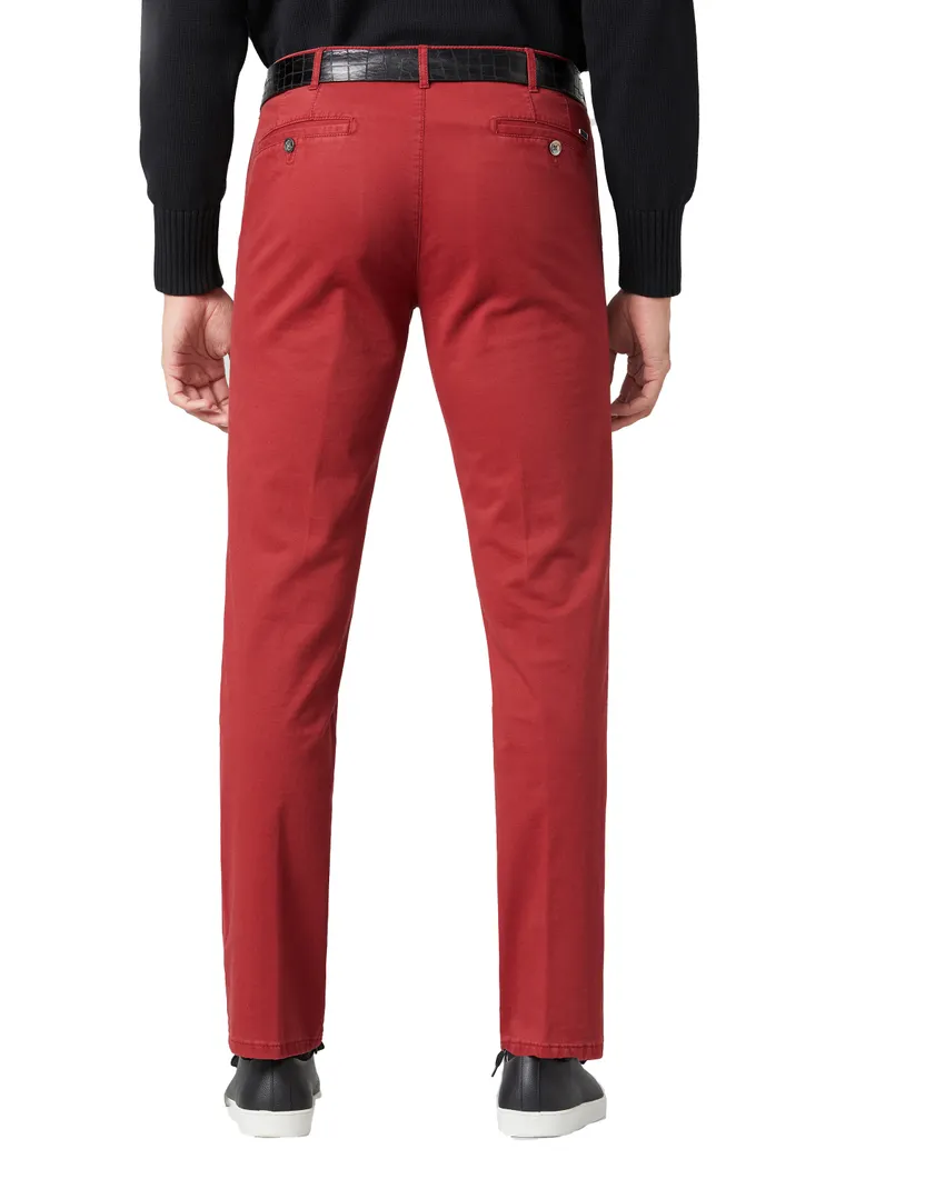 katoenen broek Meyer Roma rood effen katoen