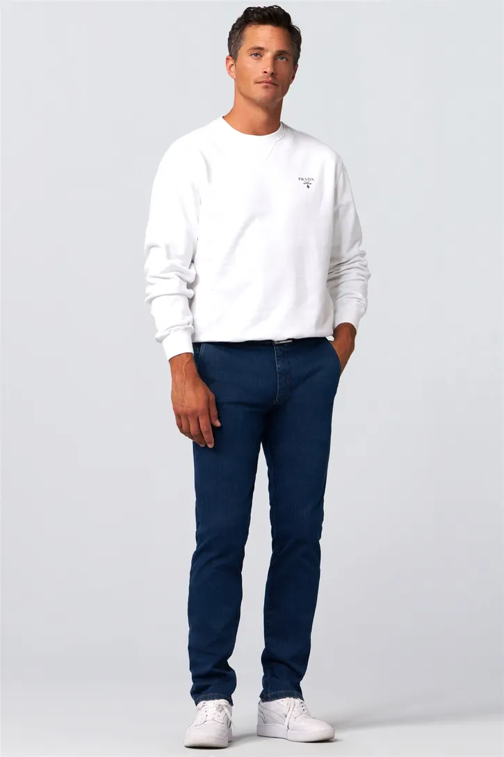 Meyer katoenen broek Roma blauw