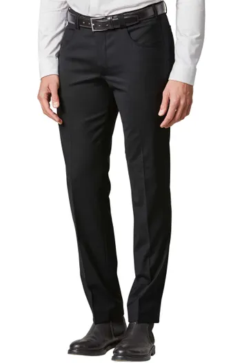 Meyer Meyer wollen pantalon Diego zwart effen