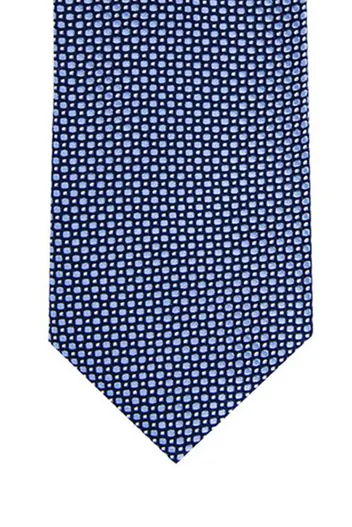 Profuomo Profuomo stropdas blauw met motief puur zijde