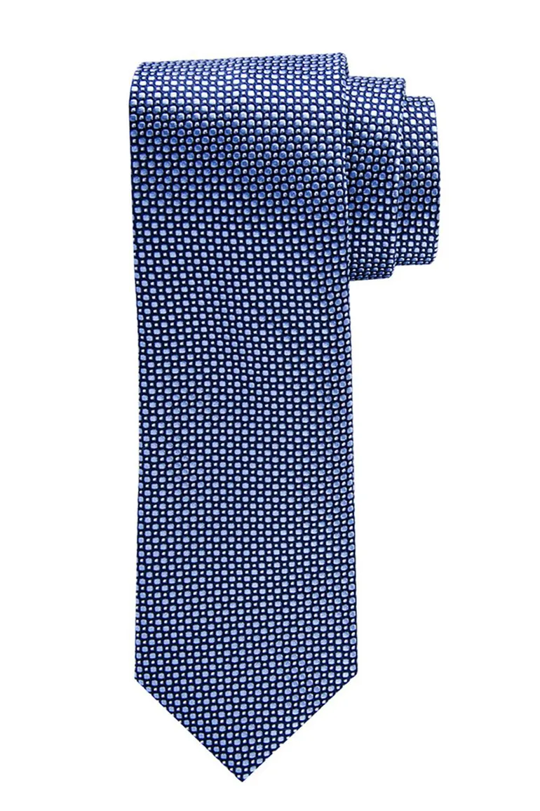 Profuomo stropdas blauw met motief puur zijde
