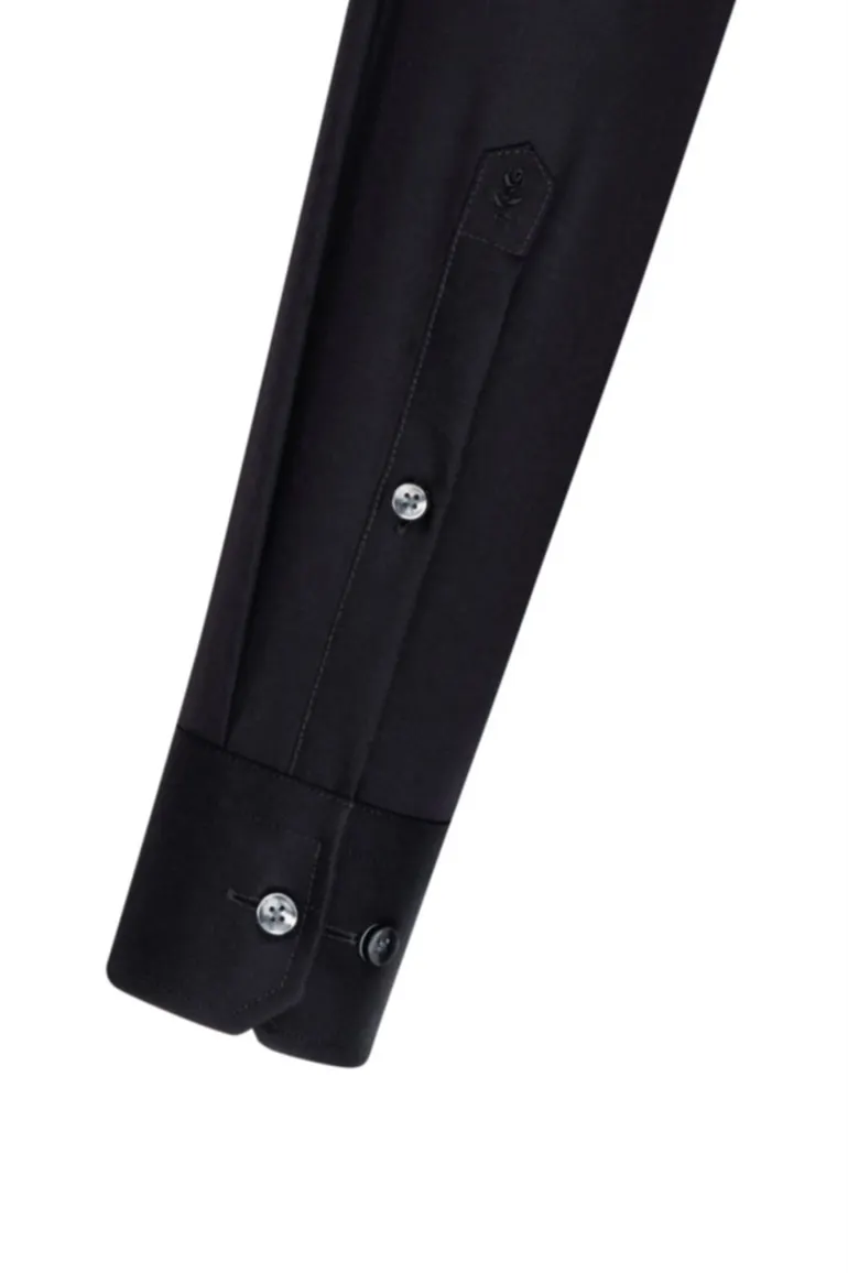 Seidensticker overhemd effen zwart slim fit