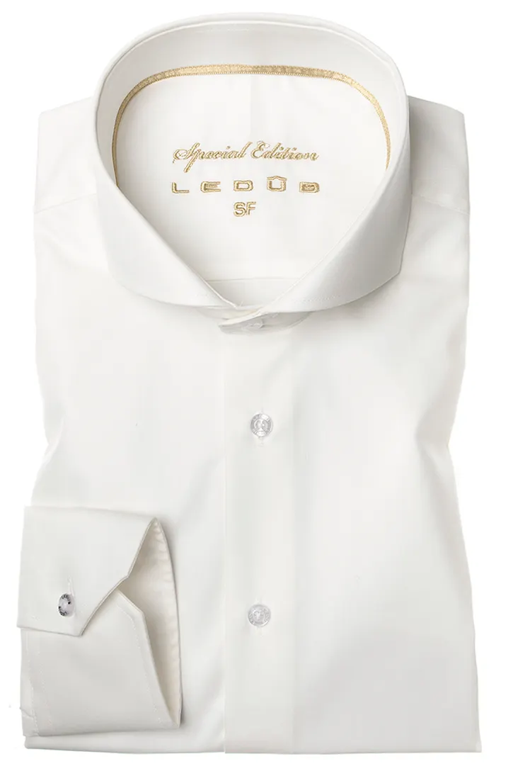 Ledub overhemd special edition antiek wit Slim Fit