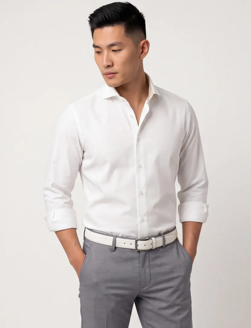 Ledub overhemd special edition antiek wit Slim Fit