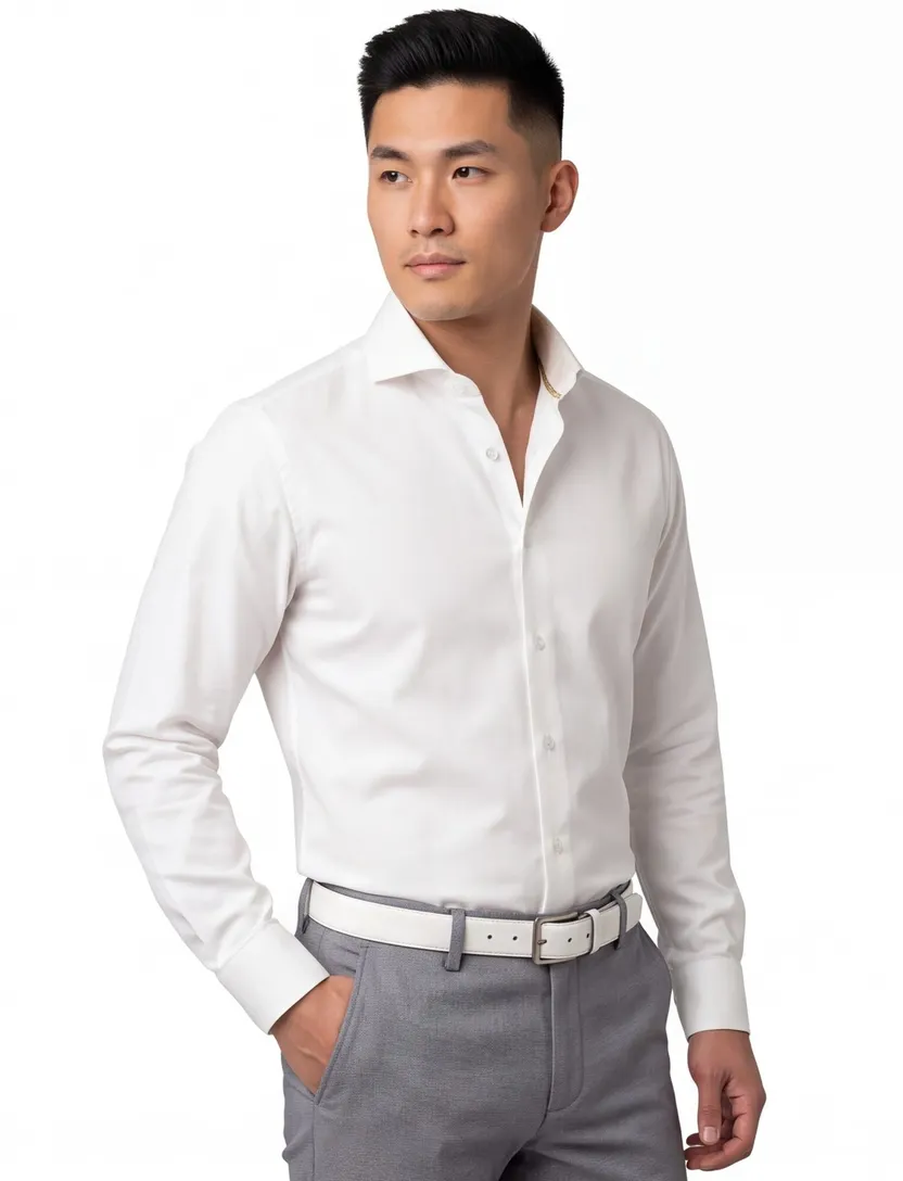 Ledub overhemd special edition antiek wit Slim Fit