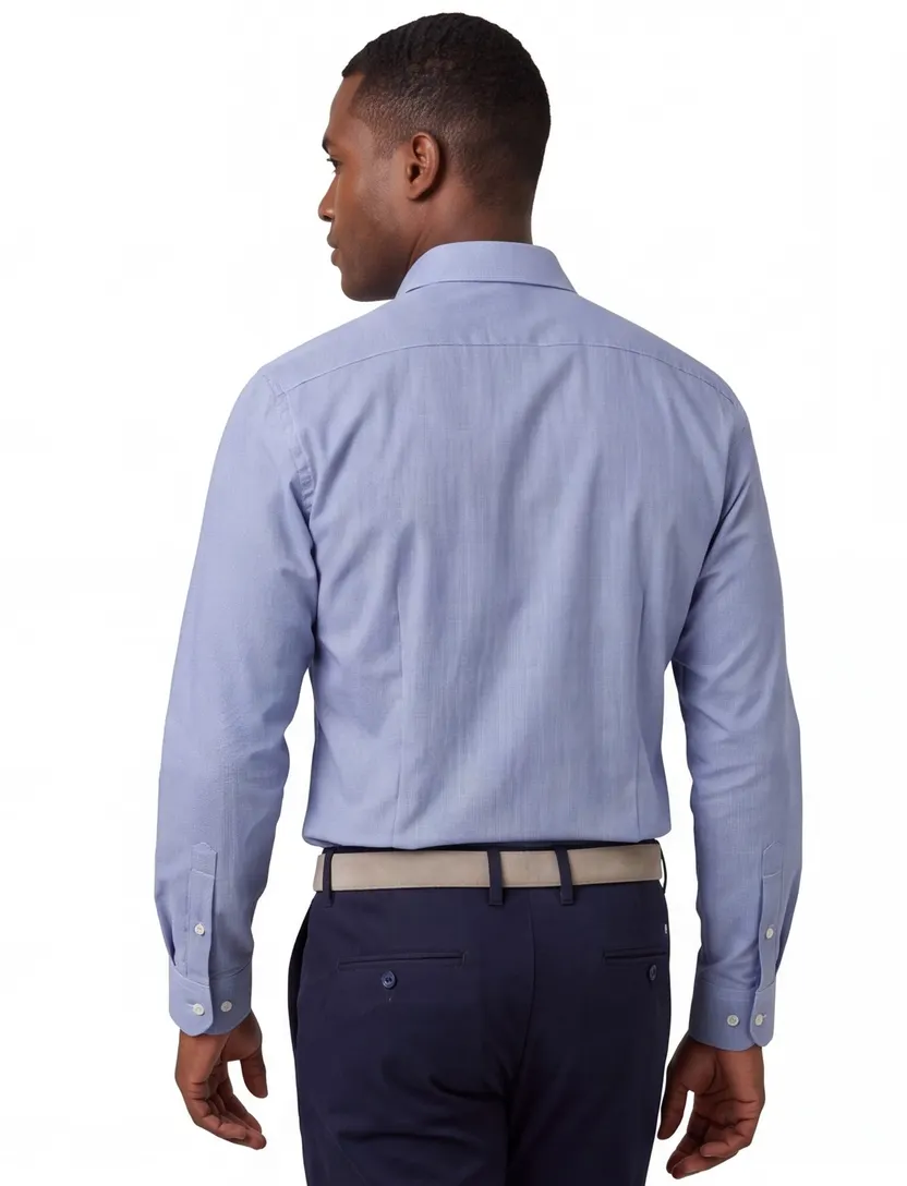 Olymp overhemd body fit Level 5 structuur blauw