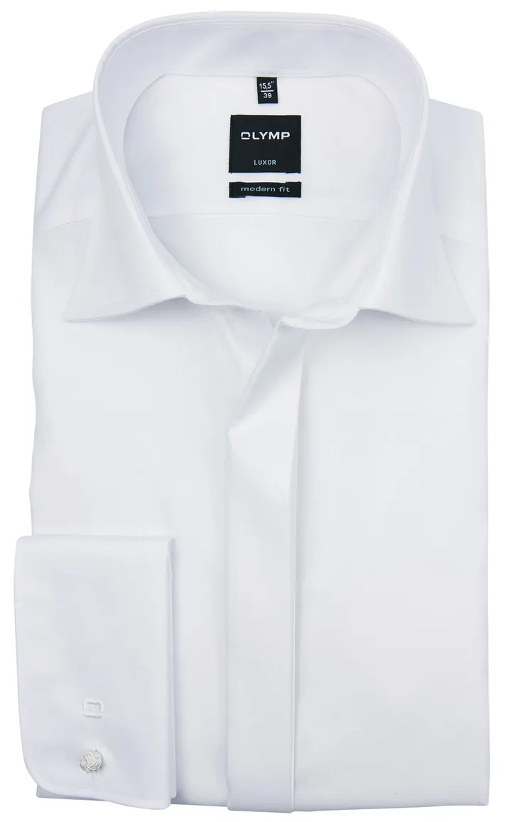 Olymp mouwlengte 7 smoking shirt wit non iron