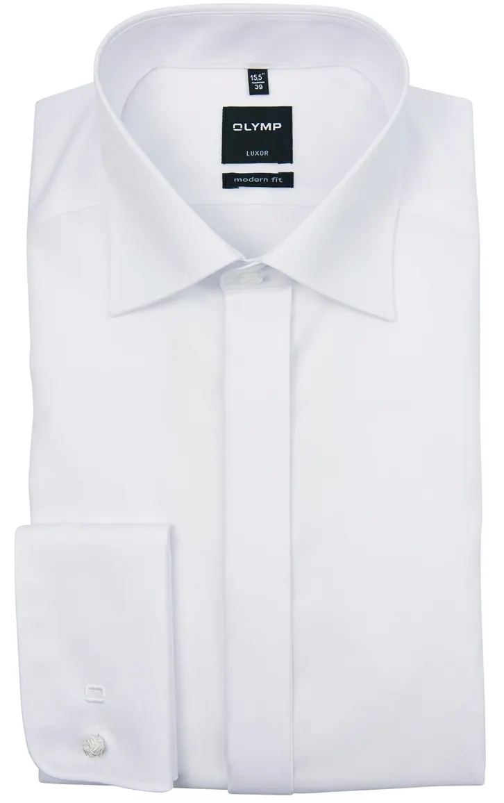 Olymp mouwlengte 7 smoking shirt wit non iron