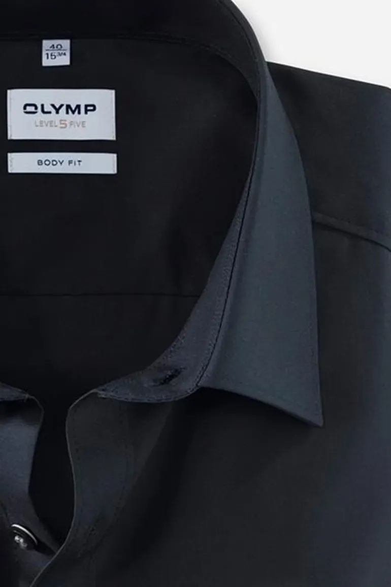 Olymp overhemd donkerblauw Body Fit korte mouwen