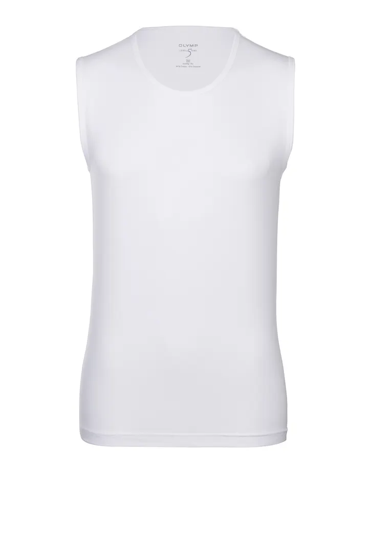 Olymp tanktop Level Five effen katoen wit