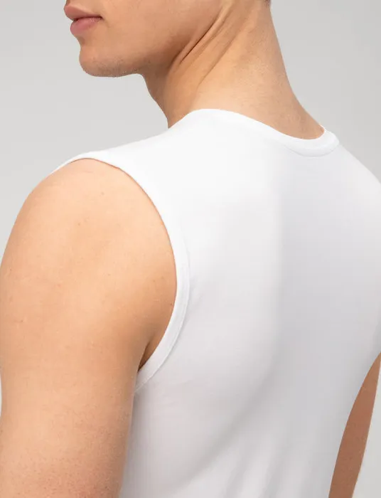 Olymp tanktop Level Five effen katoen wit