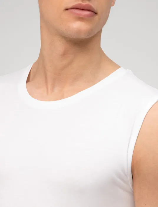Olymp tanktop Level Five wit effen katoen