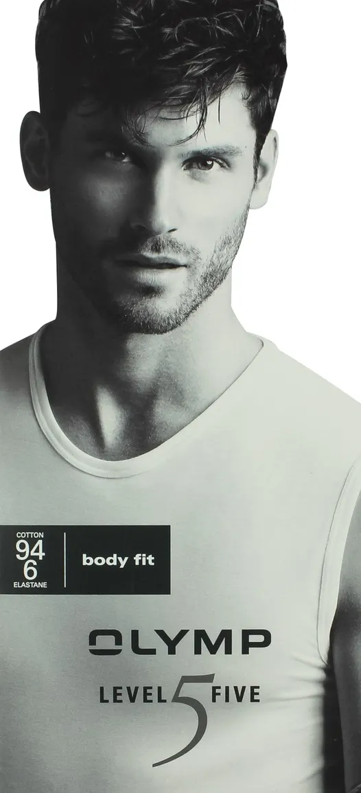 Olymp tanktop Level Five wit effen katoen