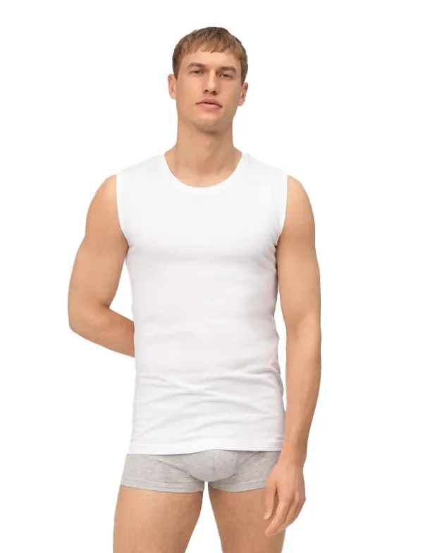 Olymp tanktop Level Five effen katoen wit
