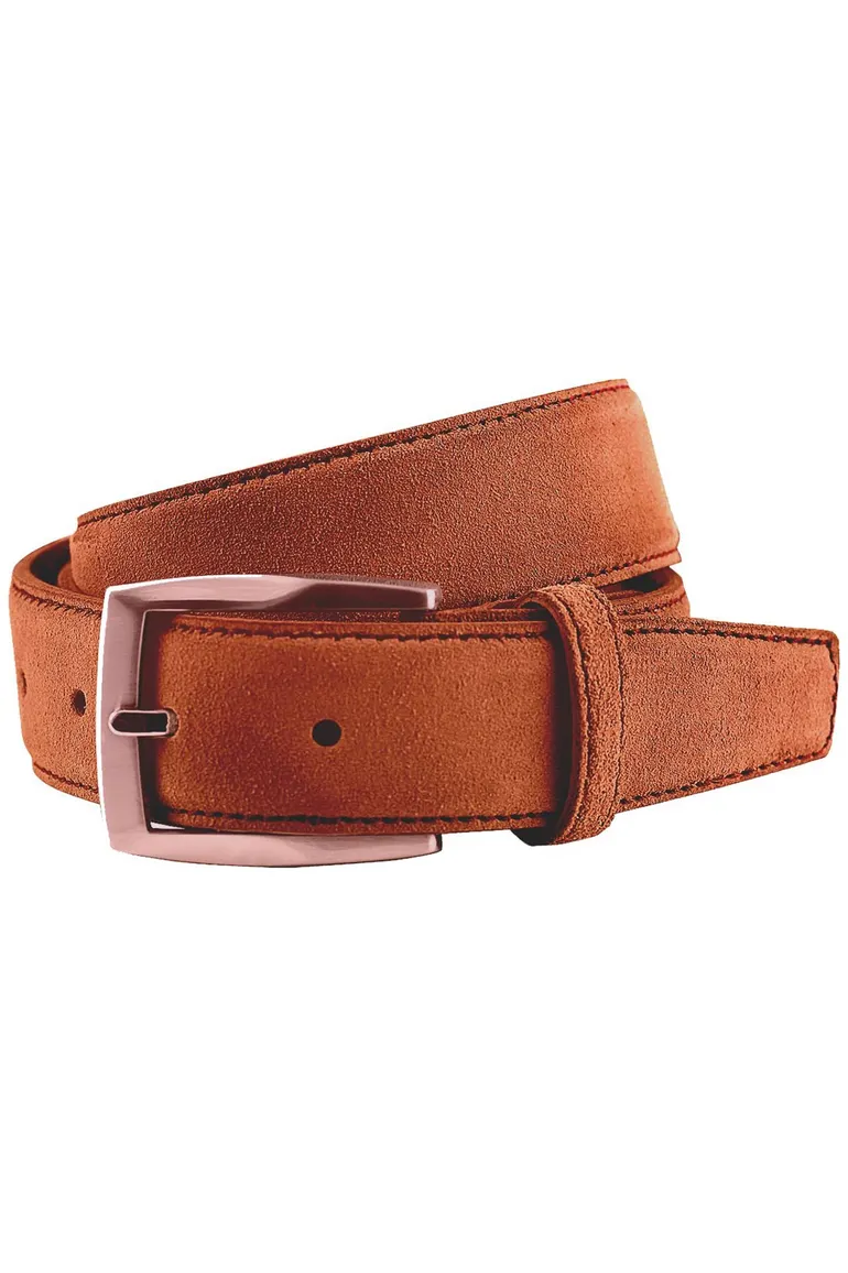 Lindenmann riem cognac suède