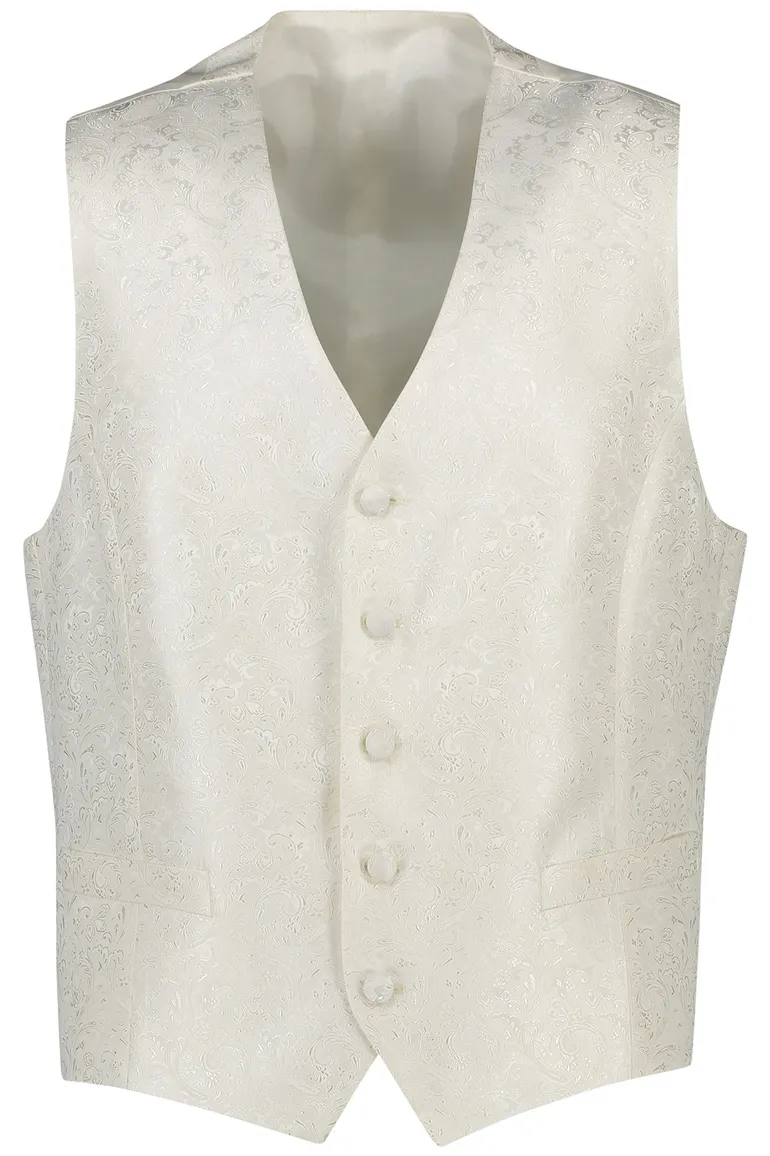 Trouwgilet ecru Digel met patroon