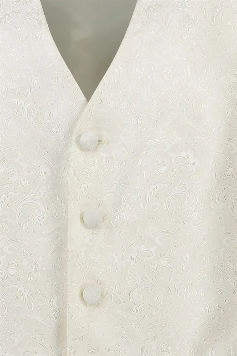 Trouwgilet ecru Digel met patroon
