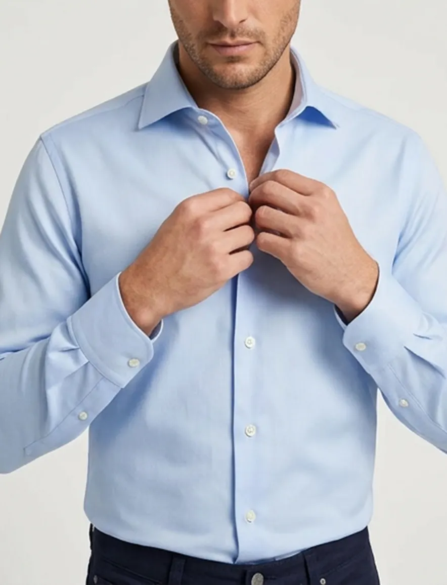 Profuomo overhemd slim fit sky blue two ply
