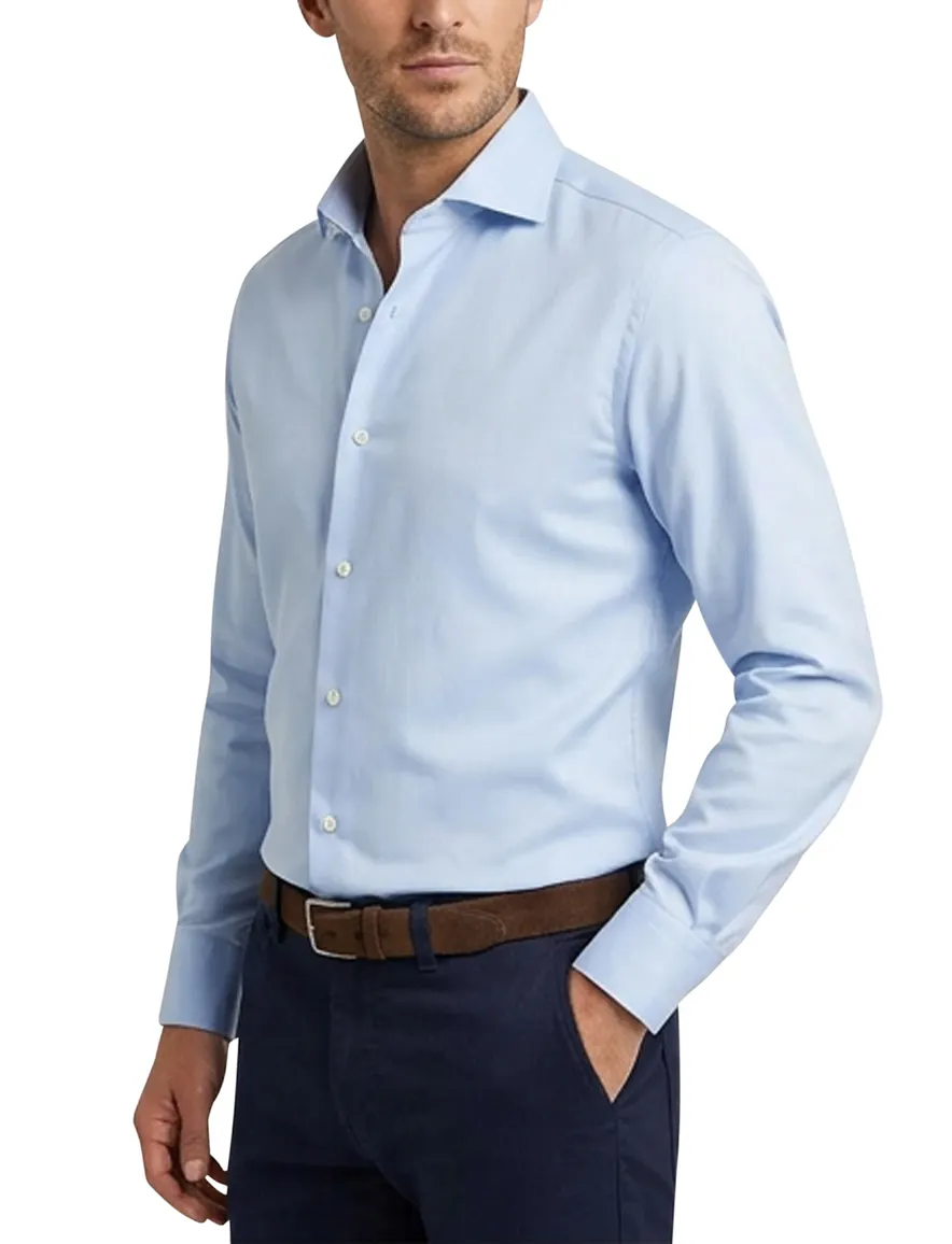 Profuomo overhemd slim fit sky blue two ply