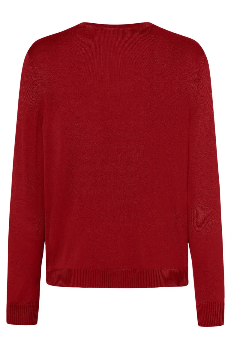 Maerz pullover rood merinowol v-hals