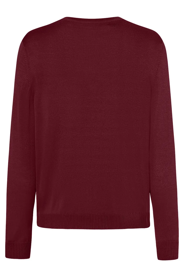 Maerz herentrui v-hals bordeaux merinowol