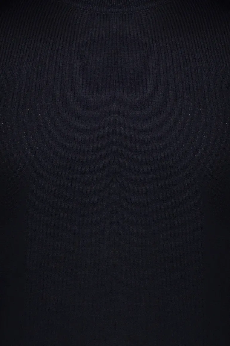 Maerz trui ronde hals donkerblauw merinowol