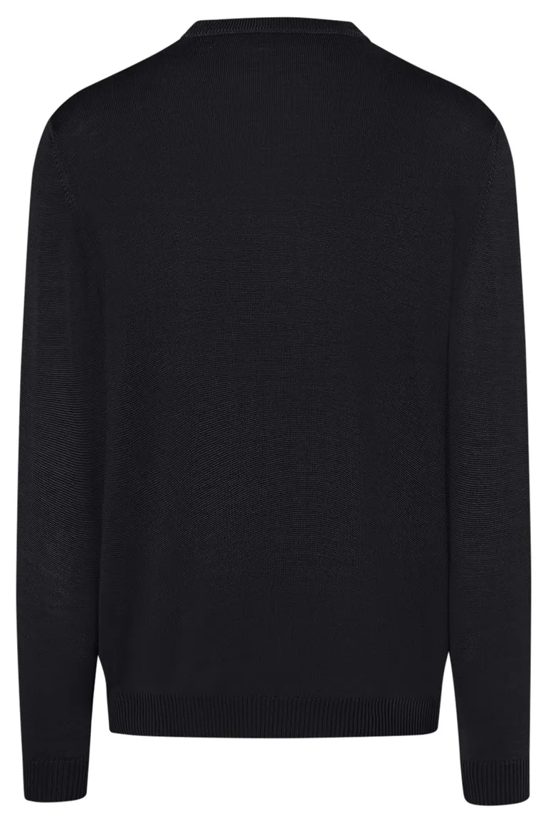 Maerz pullover ronde hals zwart merinowol
