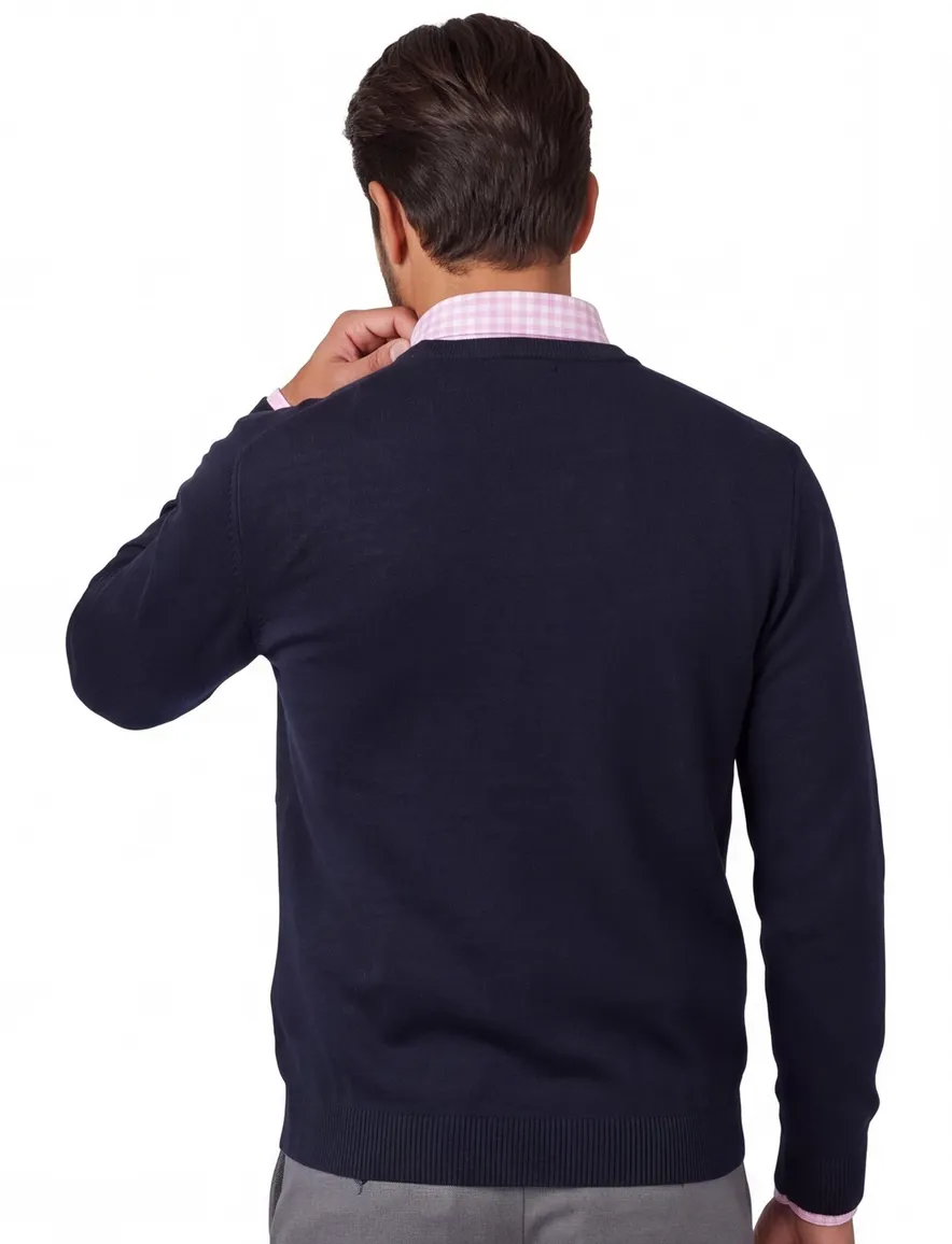 Maerz pullover ronde hals zwart merinowol