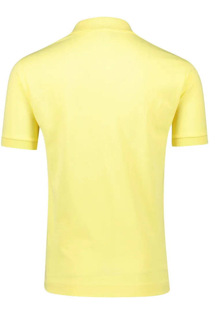 Lacoste polo geel effen katoen normale fit met logo
