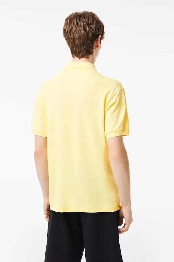 Lacoste polo geel effen katoen normale fit met logo