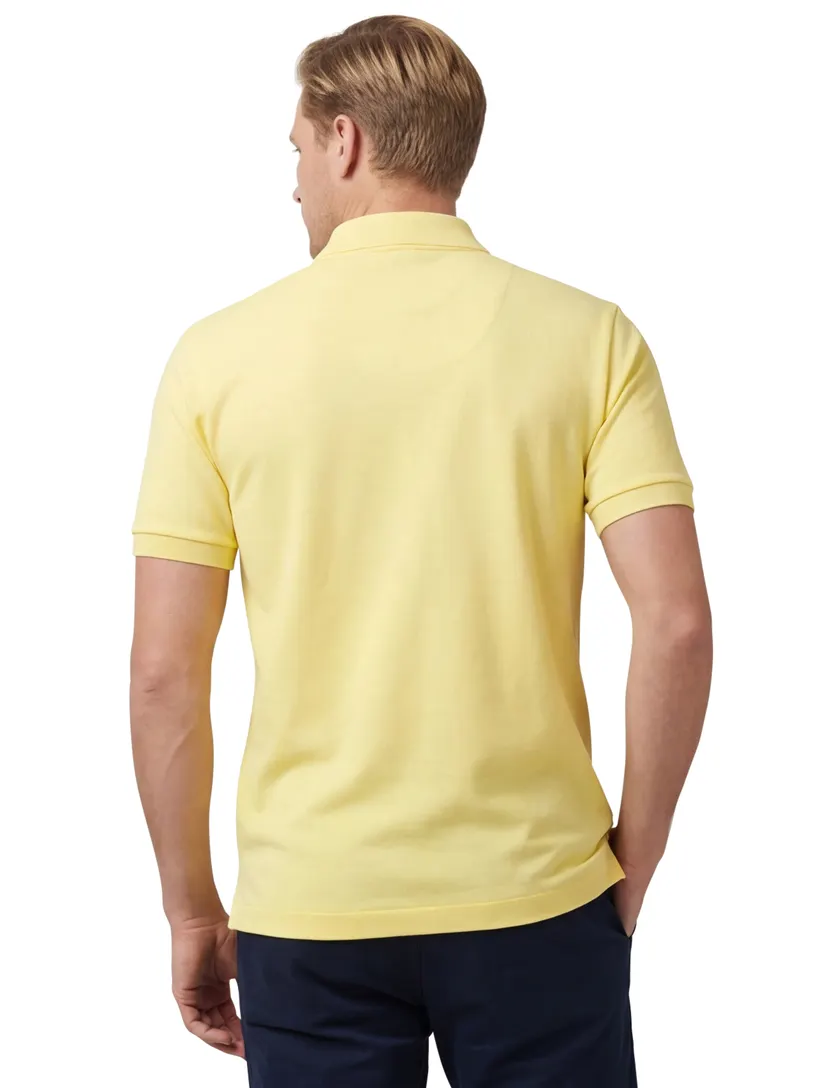 Lacoste polo geel effen katoen normale fit met logo
