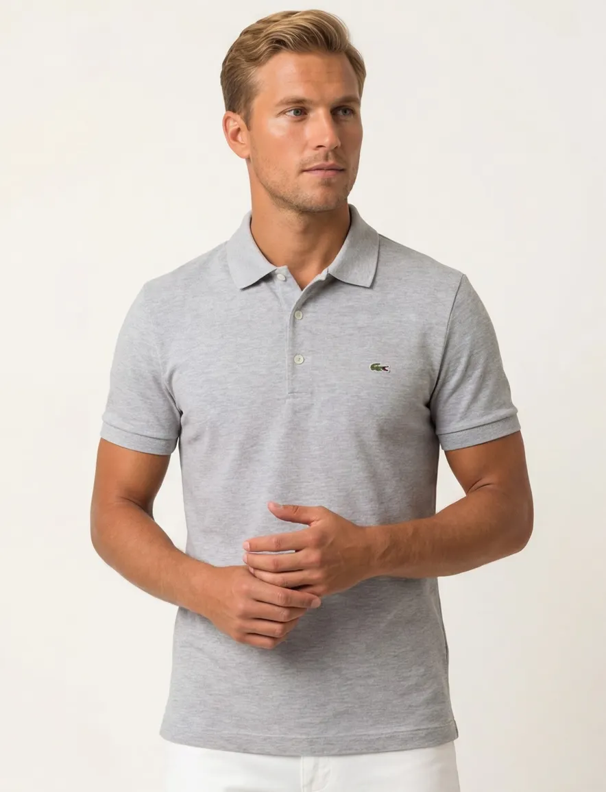 Poloshirt Lacoste grijs slim fit